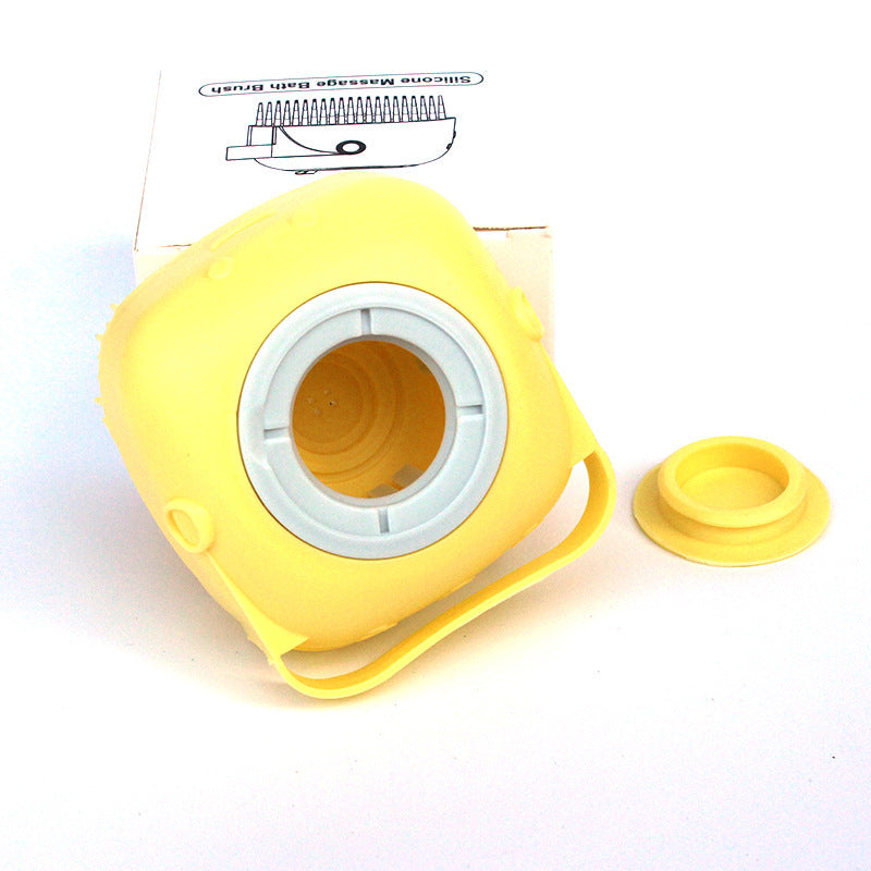 Silicone Dog Bath Brush with Shampoo Dispenser - Massage Grooming Tool