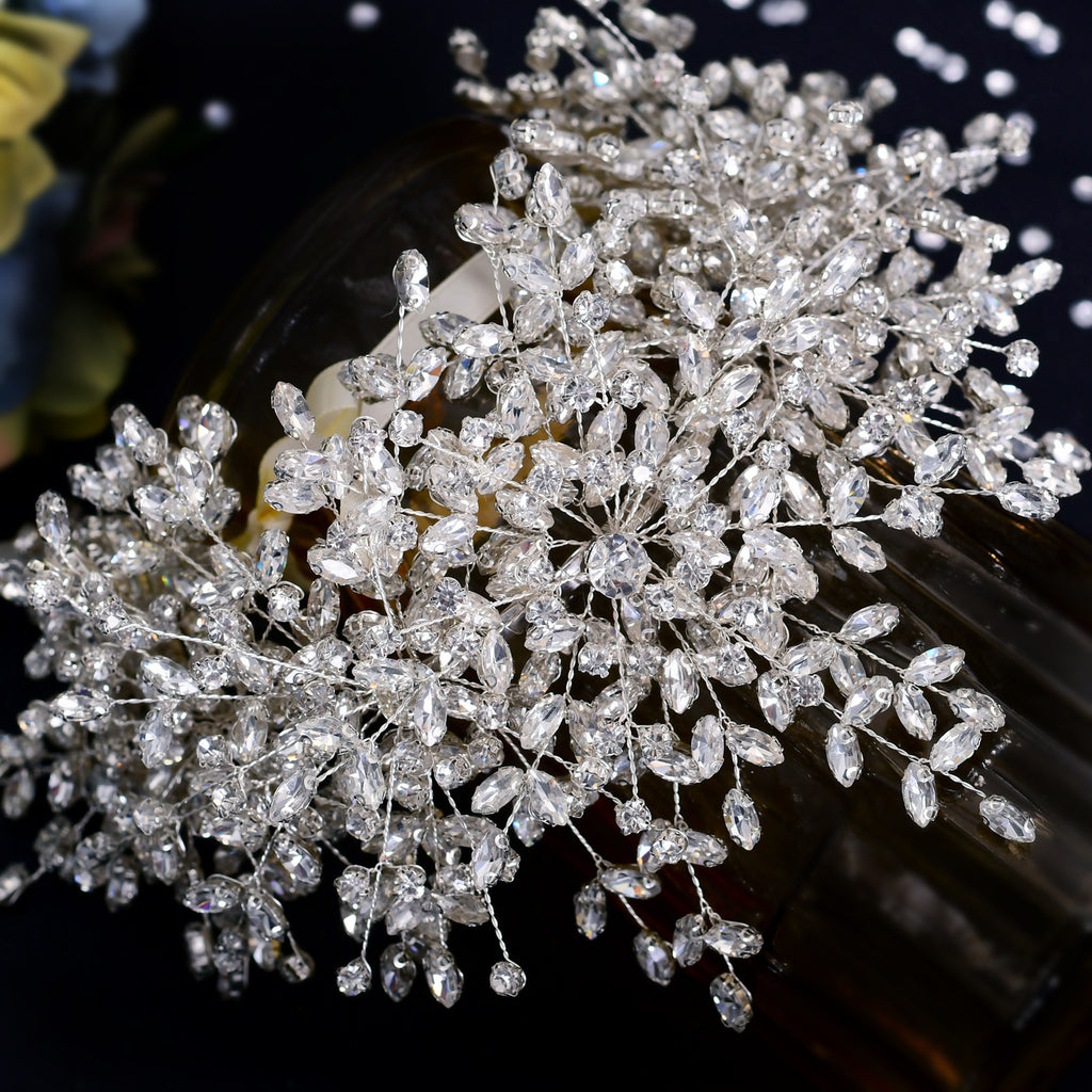 Corona nuziale fatta a mano con strass della regina del ghiaccio e della neve