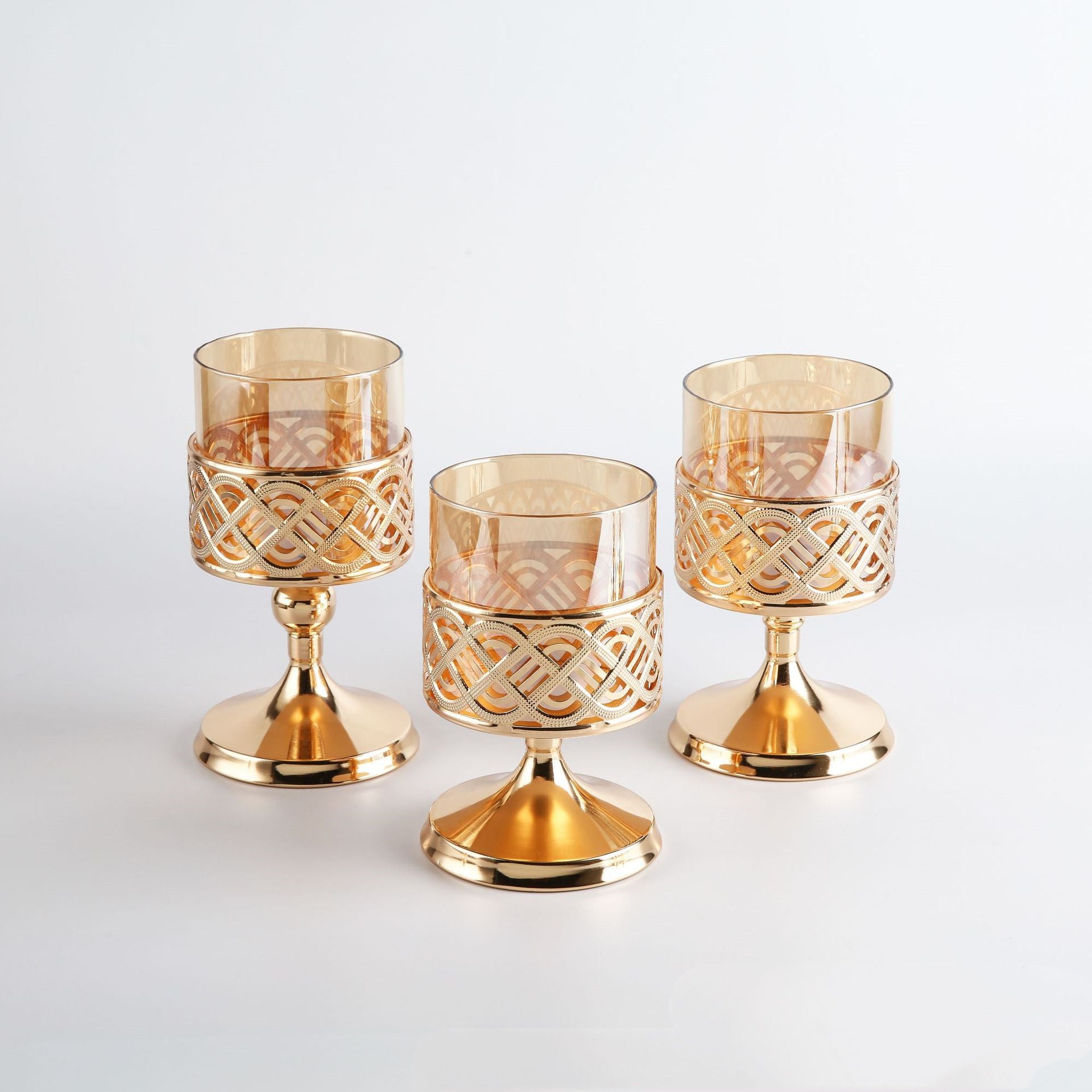 Portacandele decorativo da tavolo in vetro