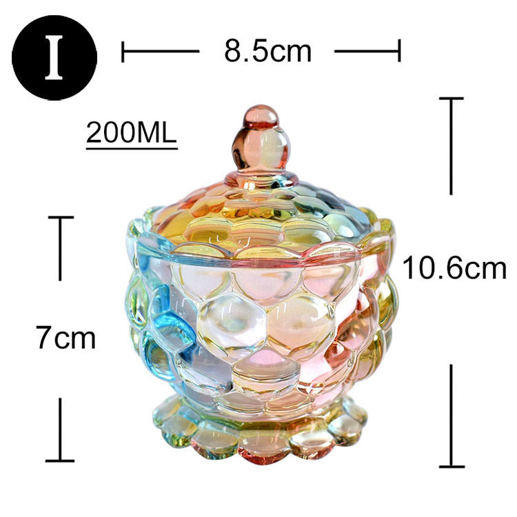 Luxury European style storage jar, colorful glass (Ideal for Candle Making)