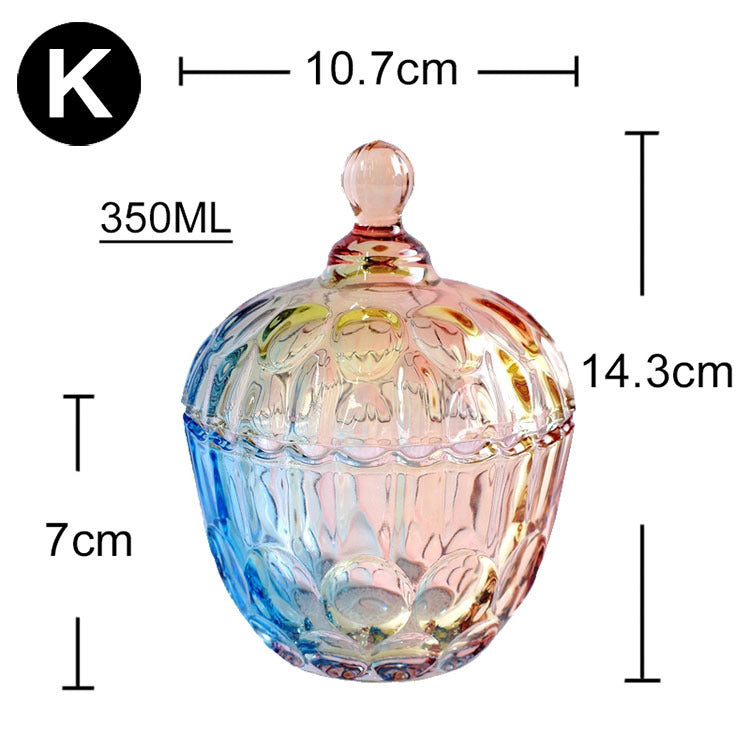 Luxury European style storage jar, colorful glass (Ideal for Candle Making)