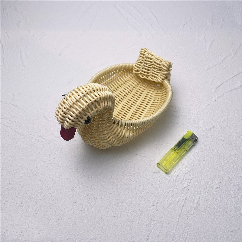 Cesto portaoggetti in vimini intrecciato in bambù