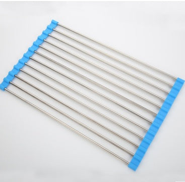 Scolapiatti pieghevole per lavello da cucina in acciaio inossidabile