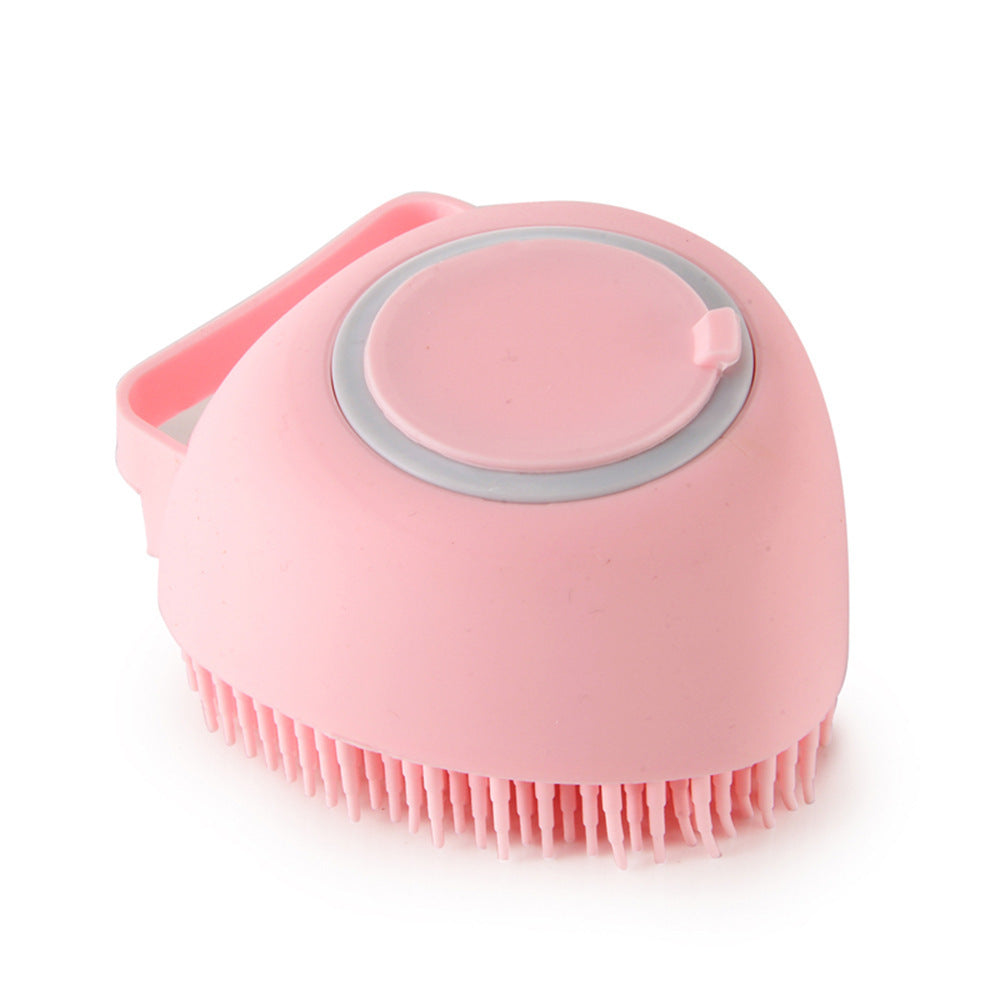 Silicone Dog Bath Brush with Shampoo Dispenser - Massage Grooming Tool