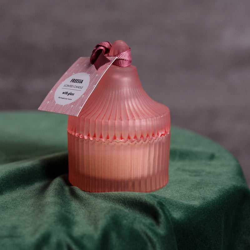 ZIGZAG GLASS POT SCENTED CANDLE