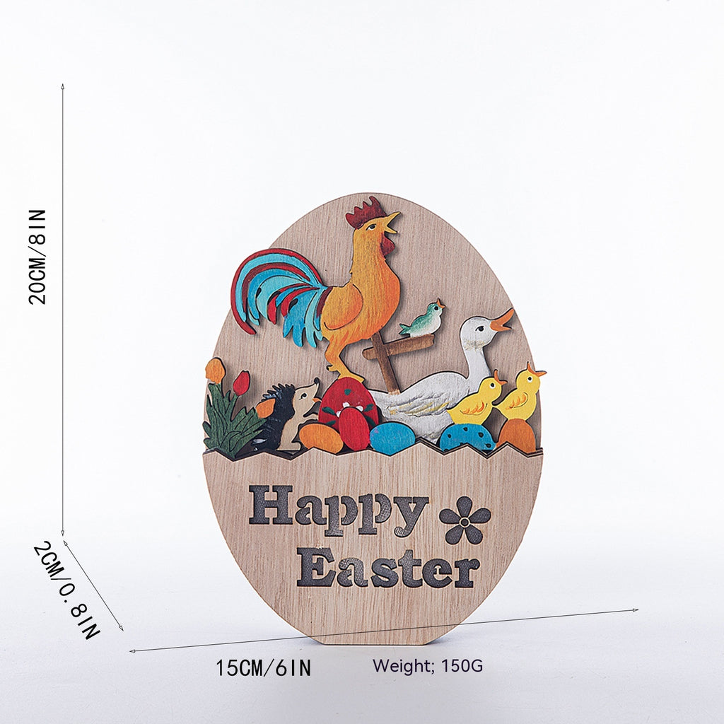 Decorazione di Pasqua in legno artigianale coniglio LED