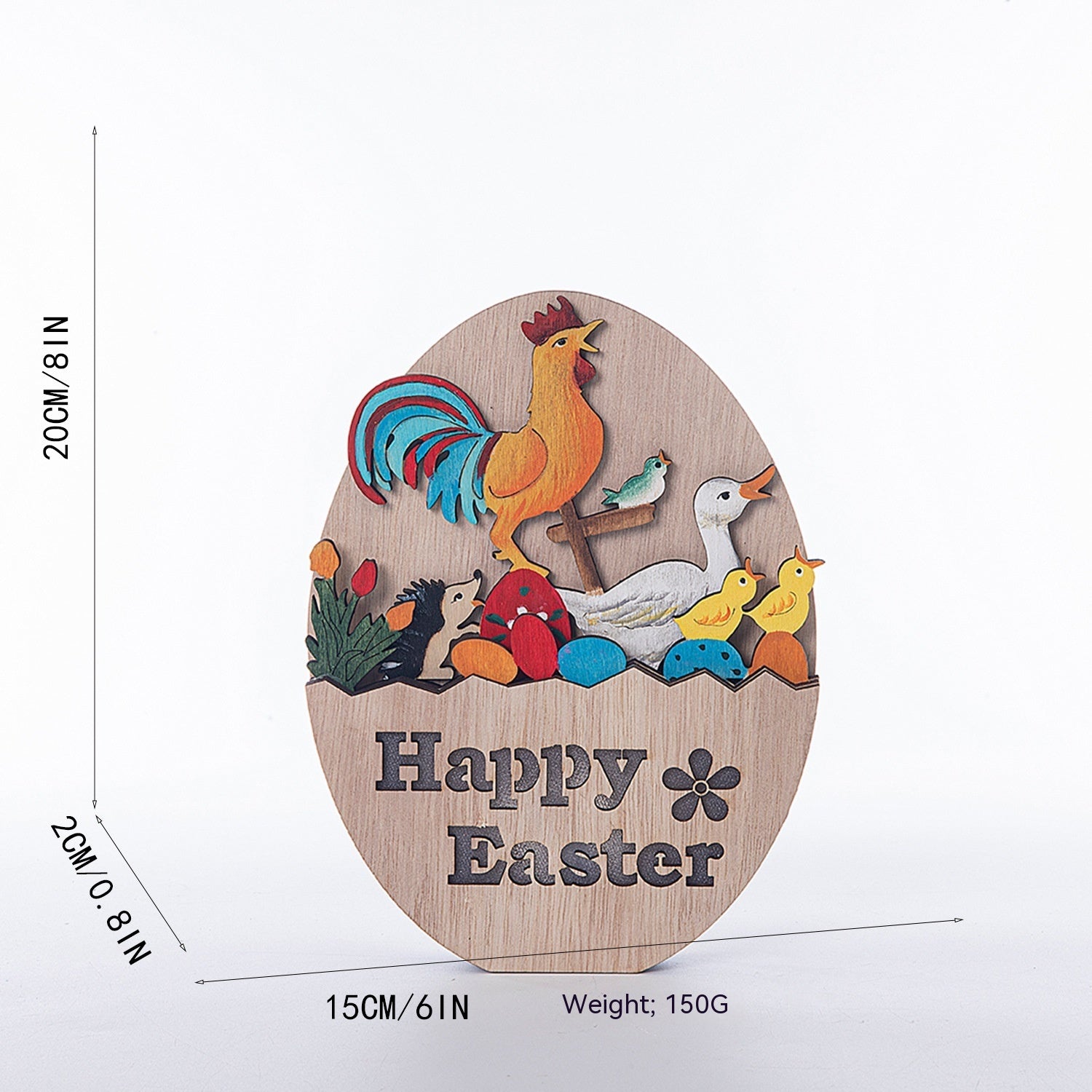 Decorazione di Pasqua in legno artigianale coniglio LED