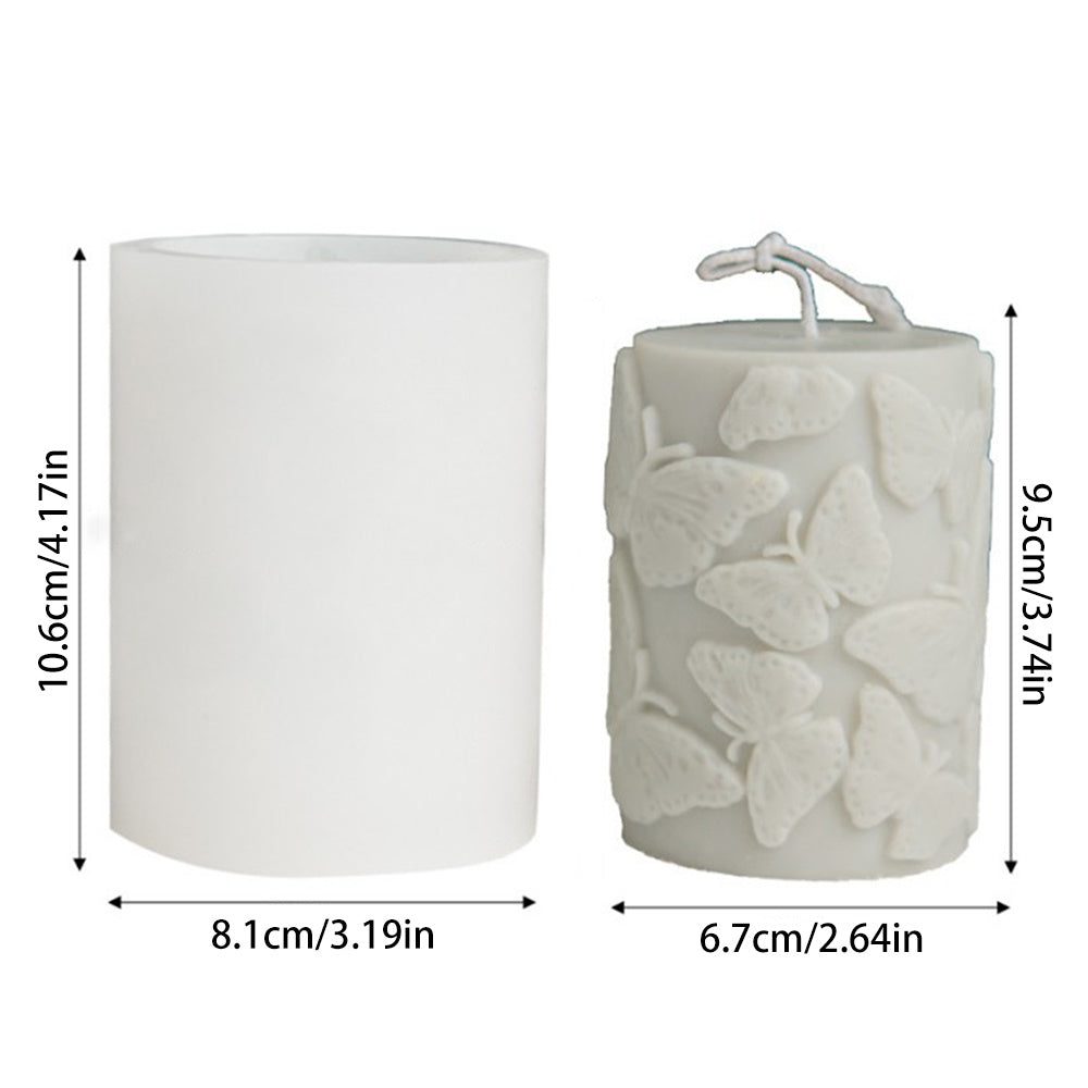 Stampo per candela cilindrico a forma di fiore di prugna o farfalla in rilievo