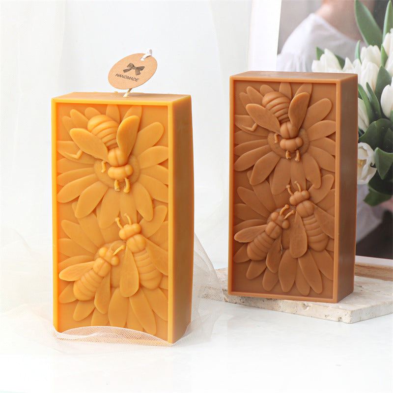 Candle Mold Silicone 3 Bees Beeswax Block