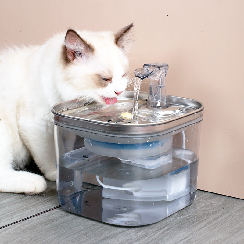 Distributore automatico di acqua in acciaio inox per gatti e cani, fontana intelligente, accessori per animali domestici