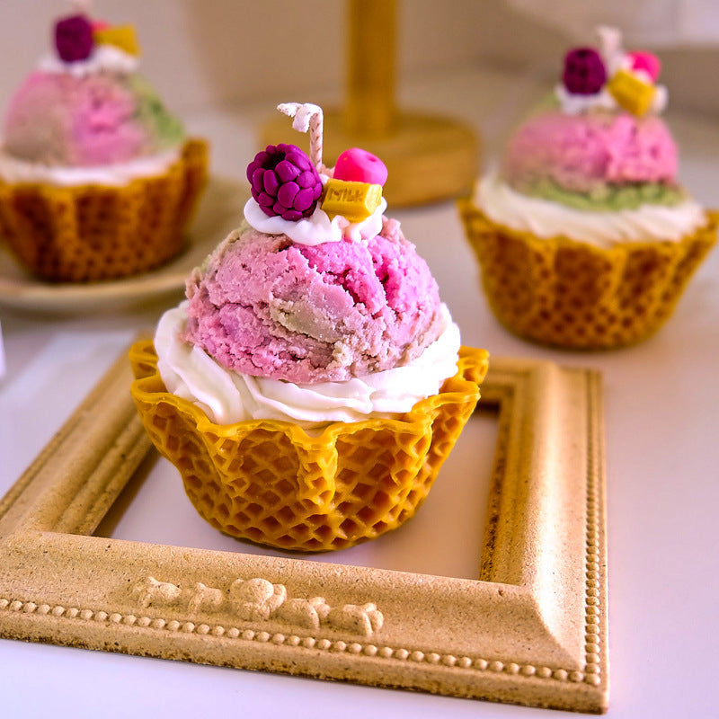 Cup Cake Candles Cream Dessert