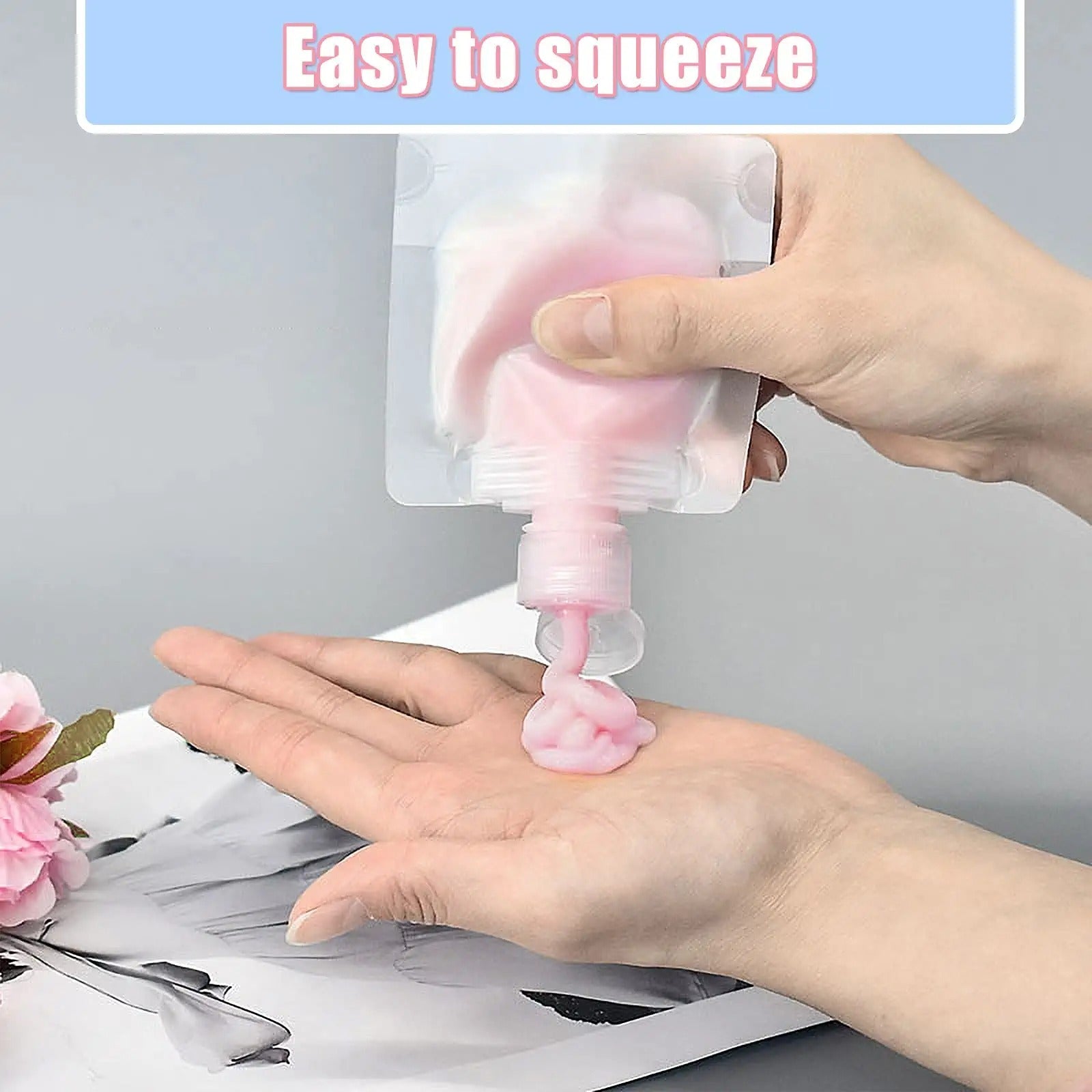 Borsa da viaggio trasparente per trucco fluido, borsa portaoggetti per sotto-imballaggio