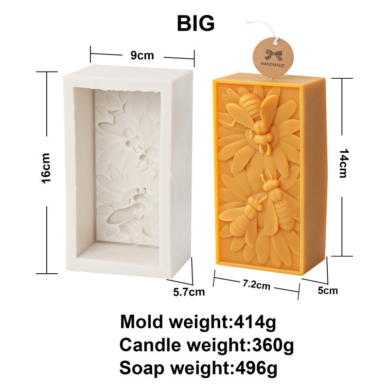 Candle Mold Silicone 3 Bees Beeswax Block