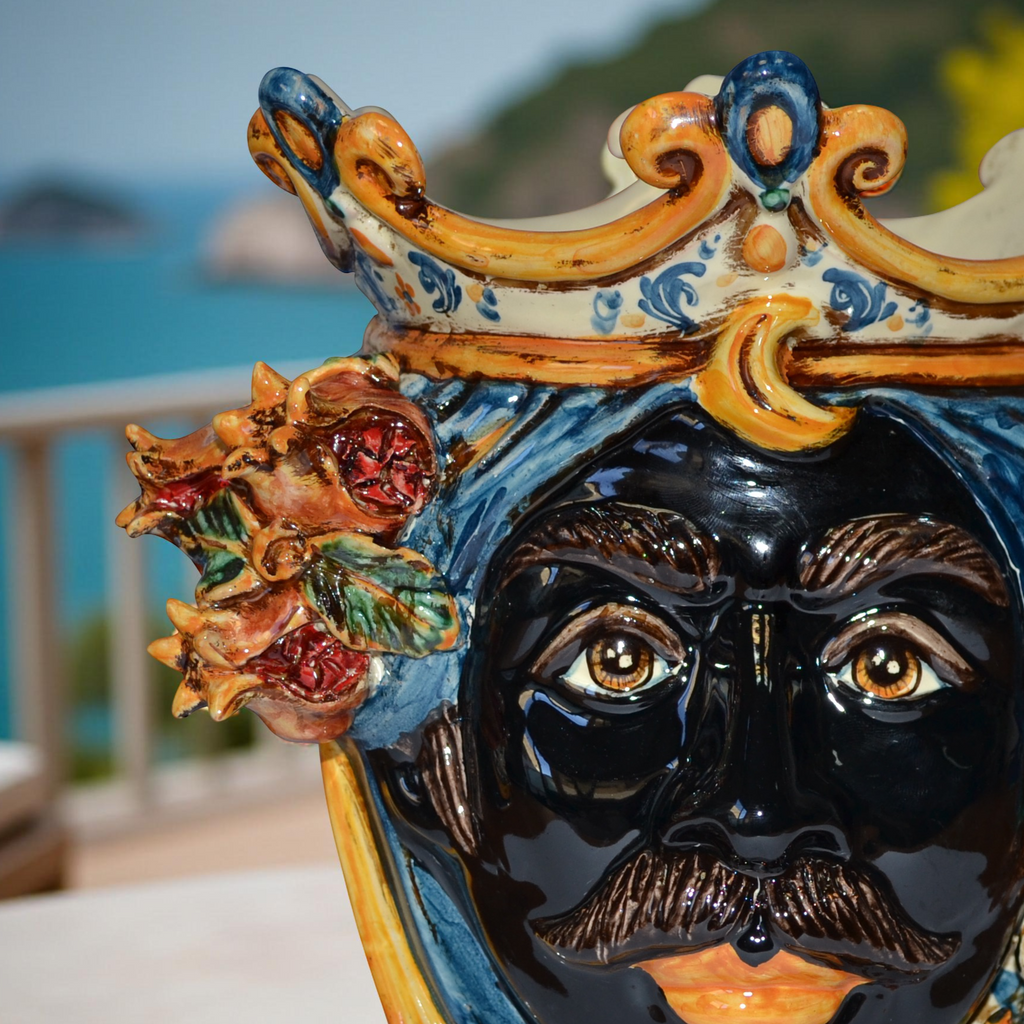 Testa h 25 melograni blu e arancio maschio moro