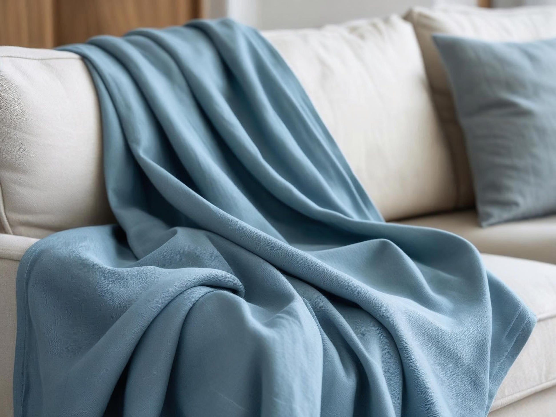 Foulard arredo “Laguna” – Azzurro carta da zucchero