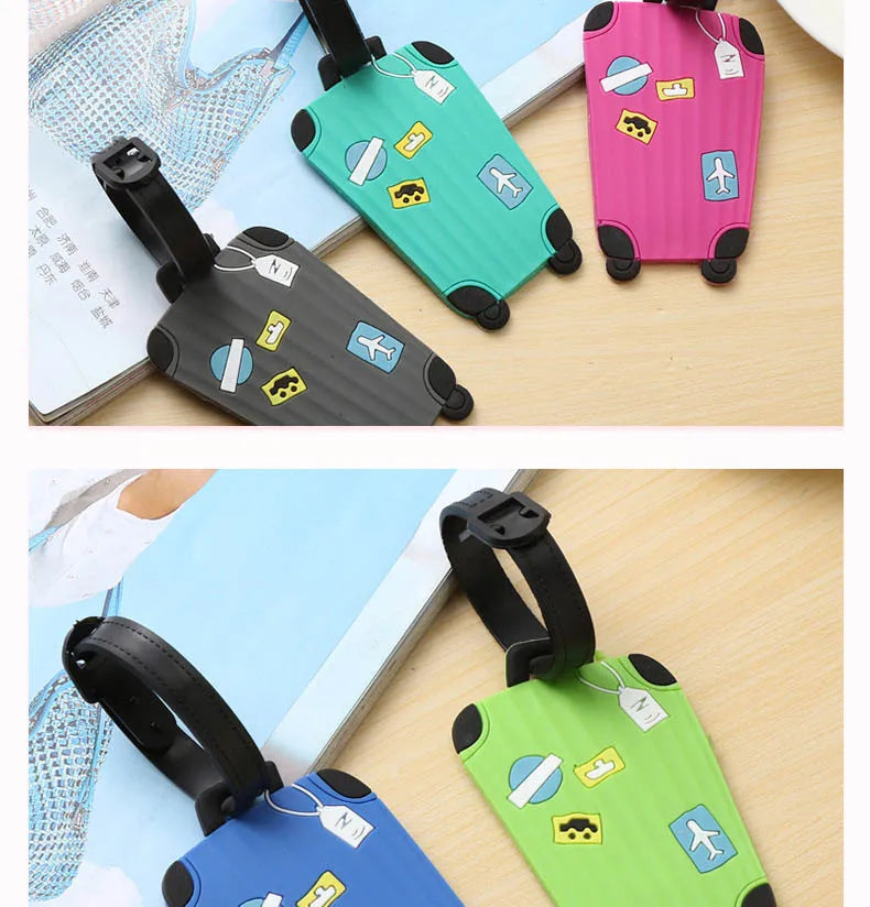 Nuove etichette per bagagli in silicone alla moda, accessori da viaggio per borse