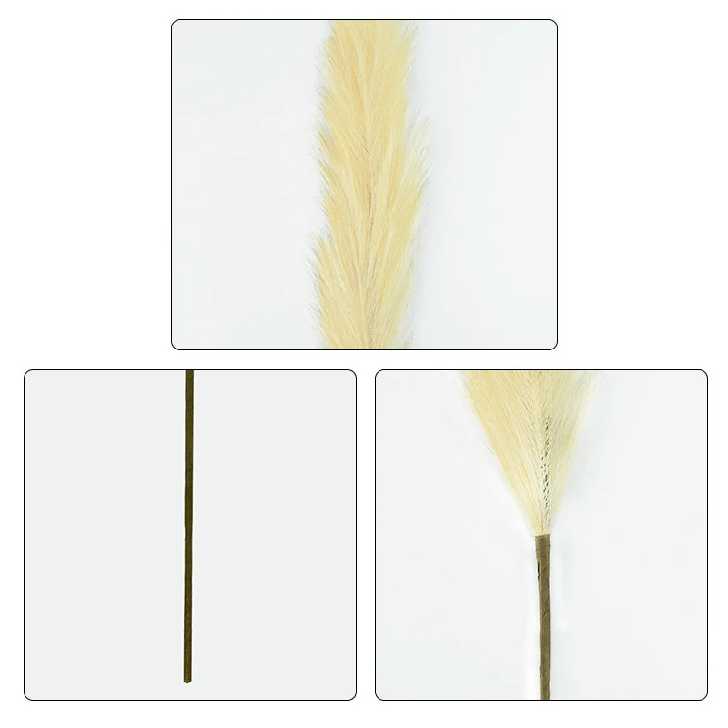 Erba di pampa artificiale, fiori secchi, 5 pezzi da 100 cm