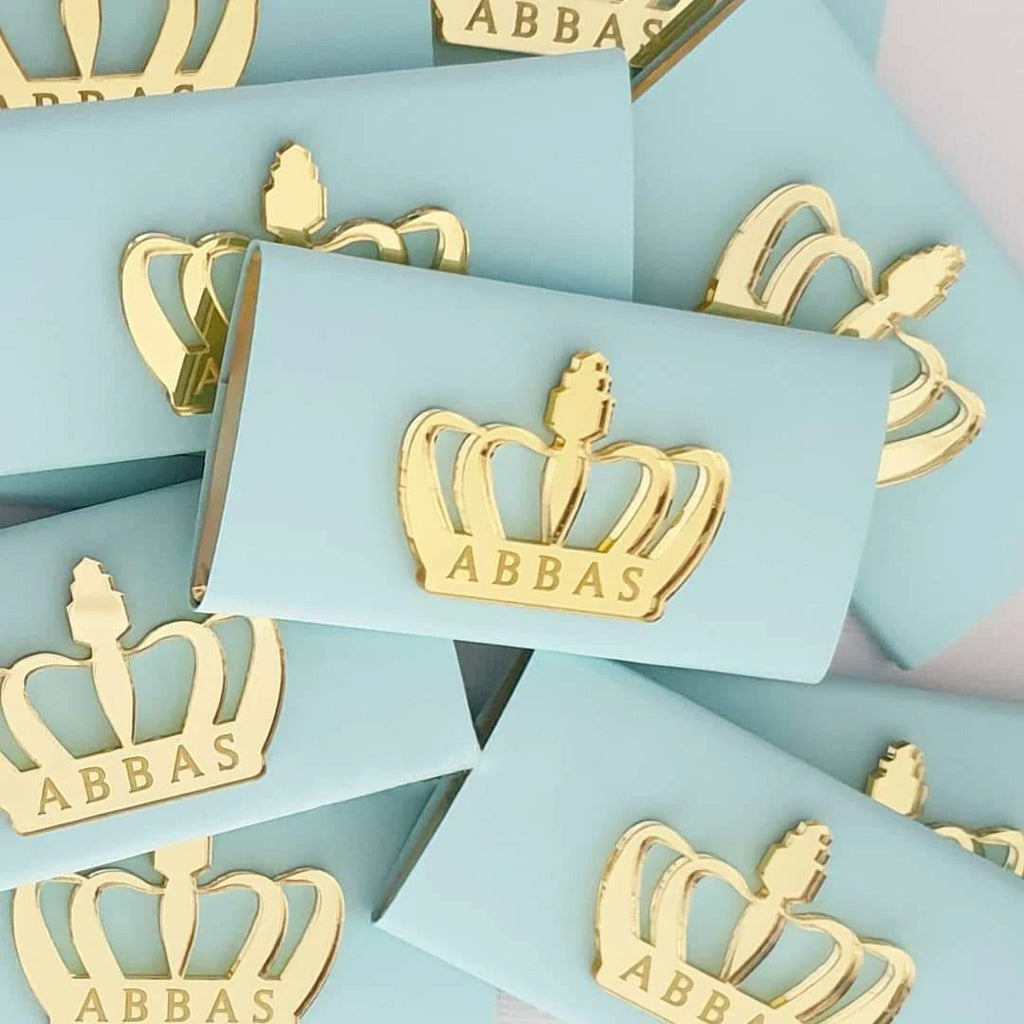 30pcs Personalized Mirror Acrylic Crown Baby