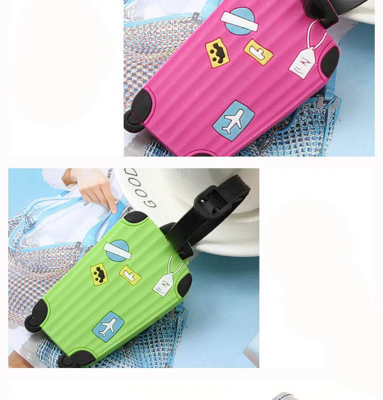 Nuove etichette per bagagli in silicone alla moda, accessori da viaggio per borse
