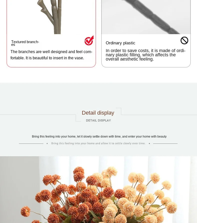 Fiore artificiale di tarassaco, piccola palla di spine, decorazione per matrimoni o casa