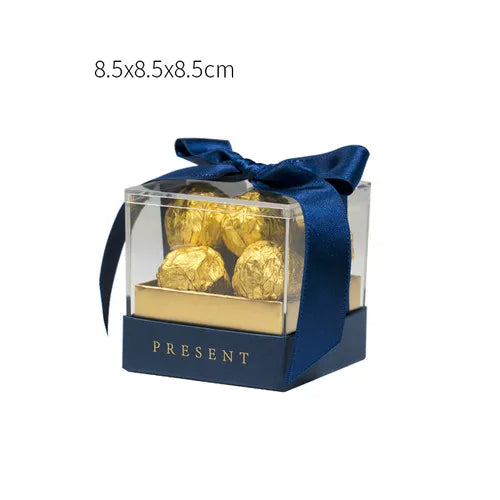 Caja de Regalo de Acrílico con Cinta Transparente.