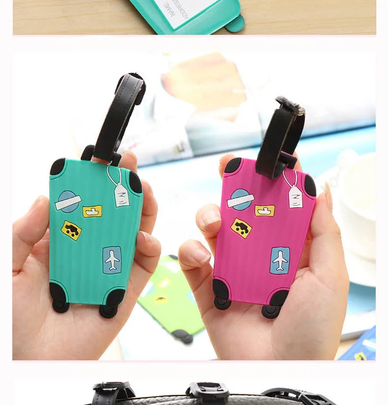 Nuove etichette per bagagli in silicone alla moda, accessori da viaggio per borse