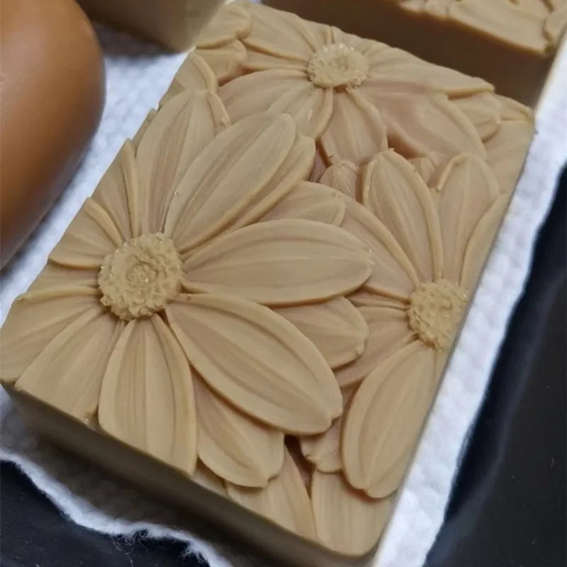 Elegant Sunflower Soap Mold 3D Rectangler