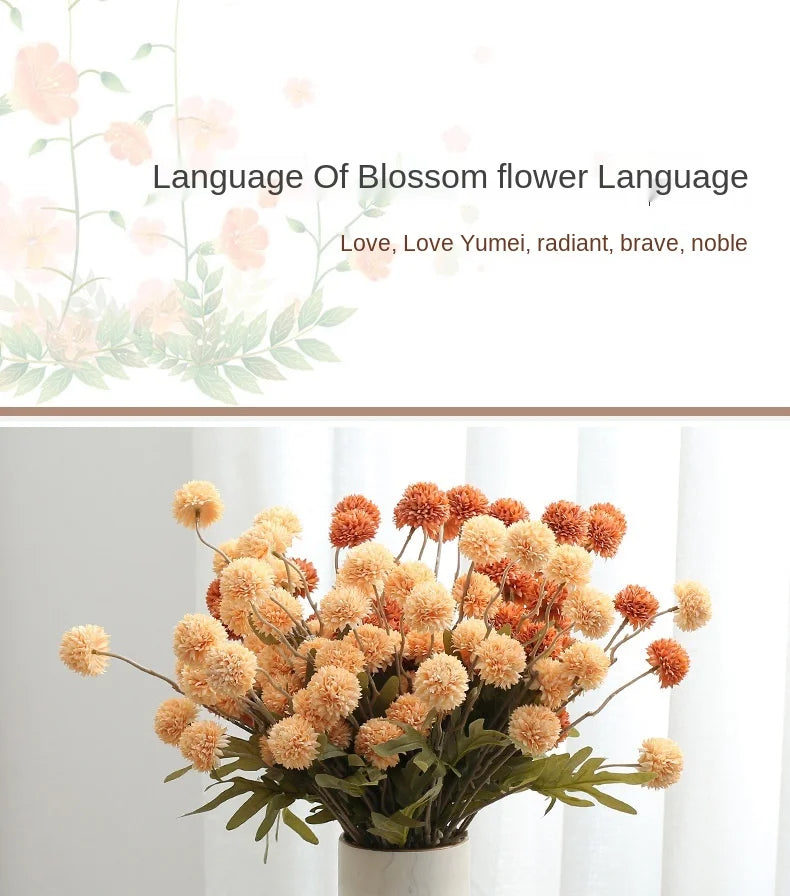 Fiore artificiale di tarassaco, piccola palla di spine, decorazione per matrimoni o casa