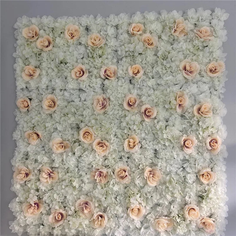Sfondo decorativo per pareti con fiori artificiali di rose di seta rosa