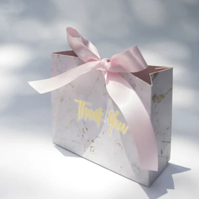 Nuova scatola regalo creativa in marmo grigio per feste e baby shower