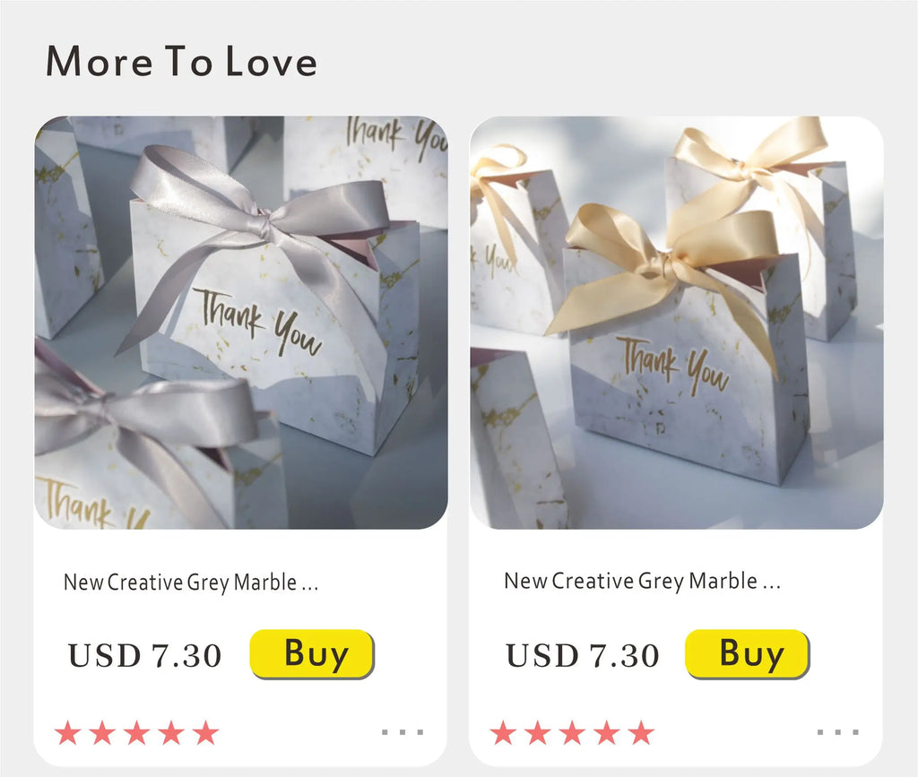 Nuova scatola regalo creativa in marmo grigio per feste e baby shower