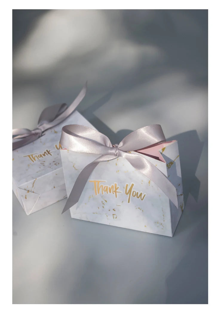 Nuova scatola regalo creativa in marmo grigio per feste e baby shower