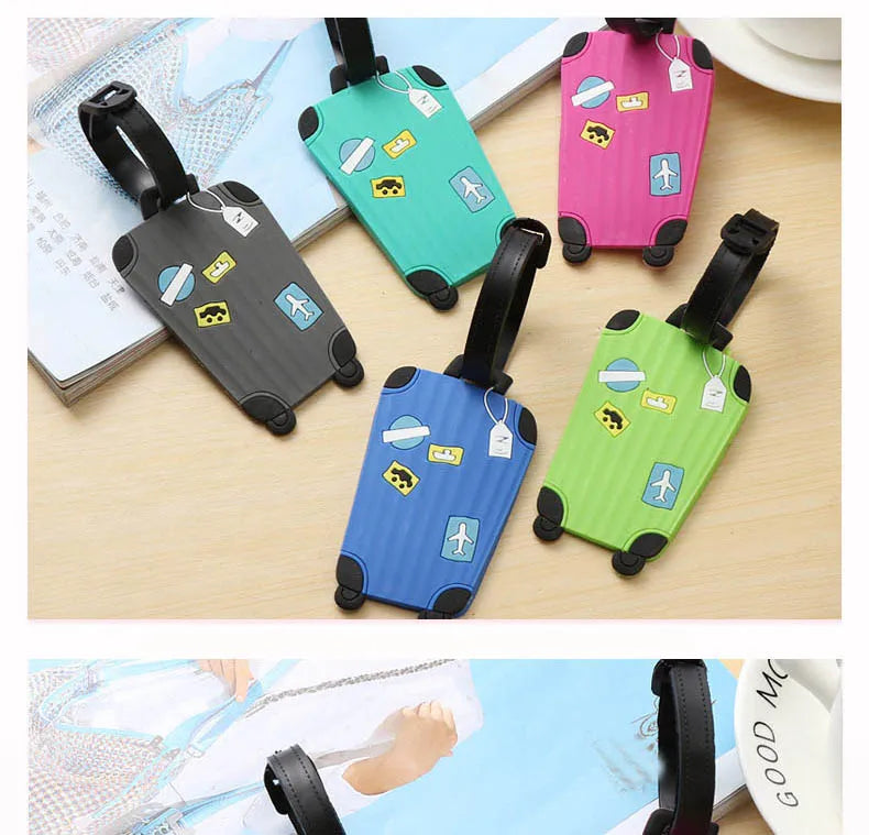Nuove etichette per bagagli in silicone alla moda, accessori da viaggio per borse