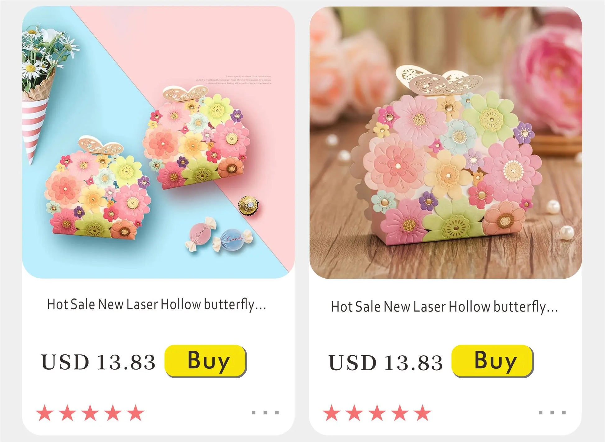 Nuova scatola regalo creativa in marmo grigio per feste e baby shower