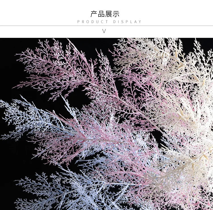 Fiore artificiale di pino, erba di brina, materiale per fiori da matrimonio, 105 cm