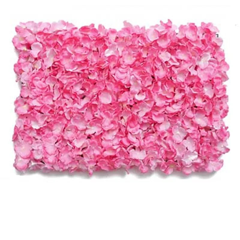 Sfondo decorativo per pareti con fiori artificiali di rose di seta rosa