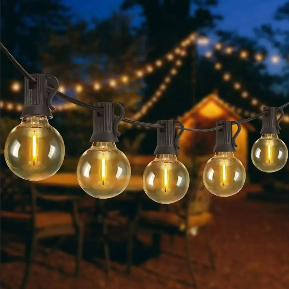 Luces navideñas para patio al aire libre, alimentadas por energía solar y USB, resistentes al agua.