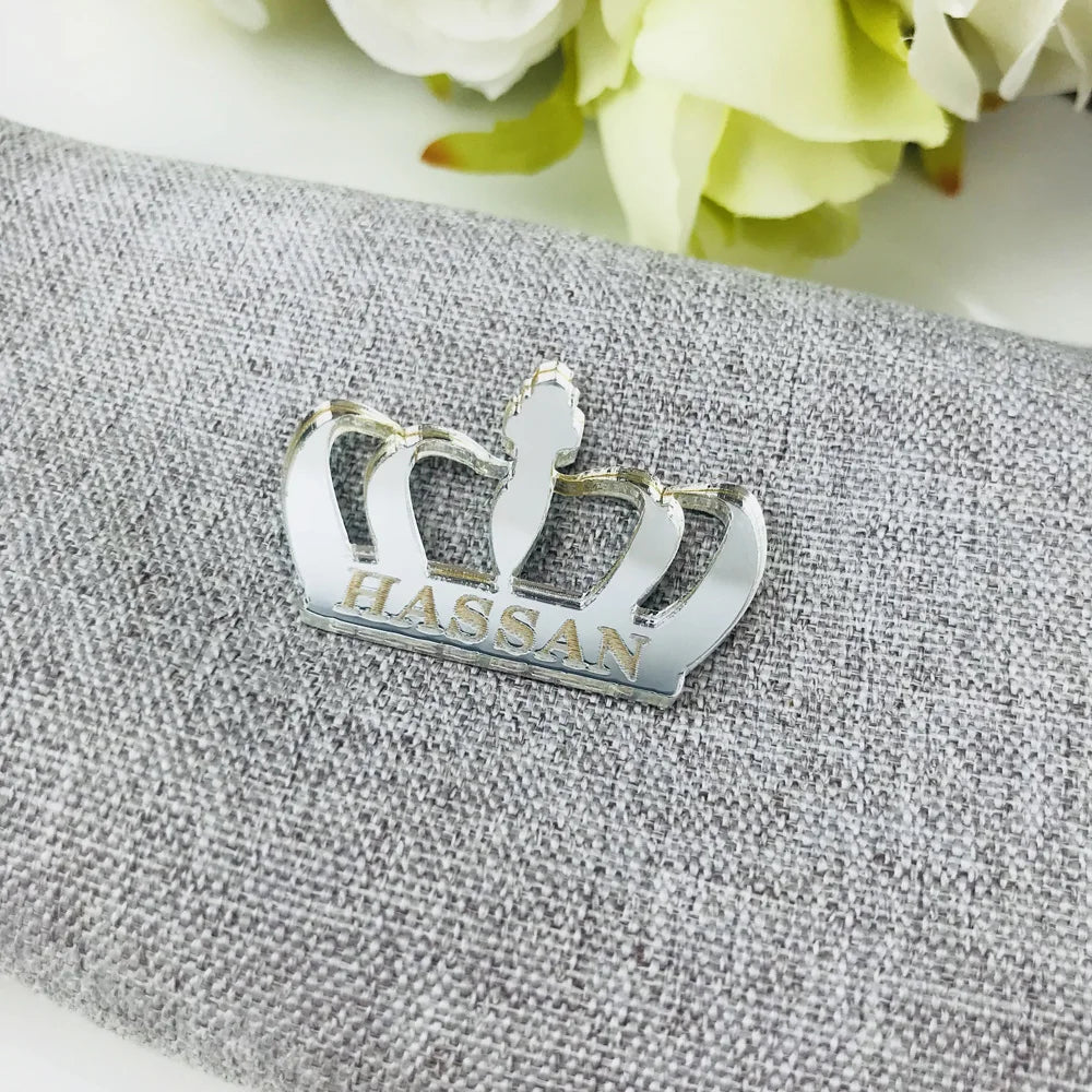 30pcs Personalized Mirror Acrylic Crown Baby