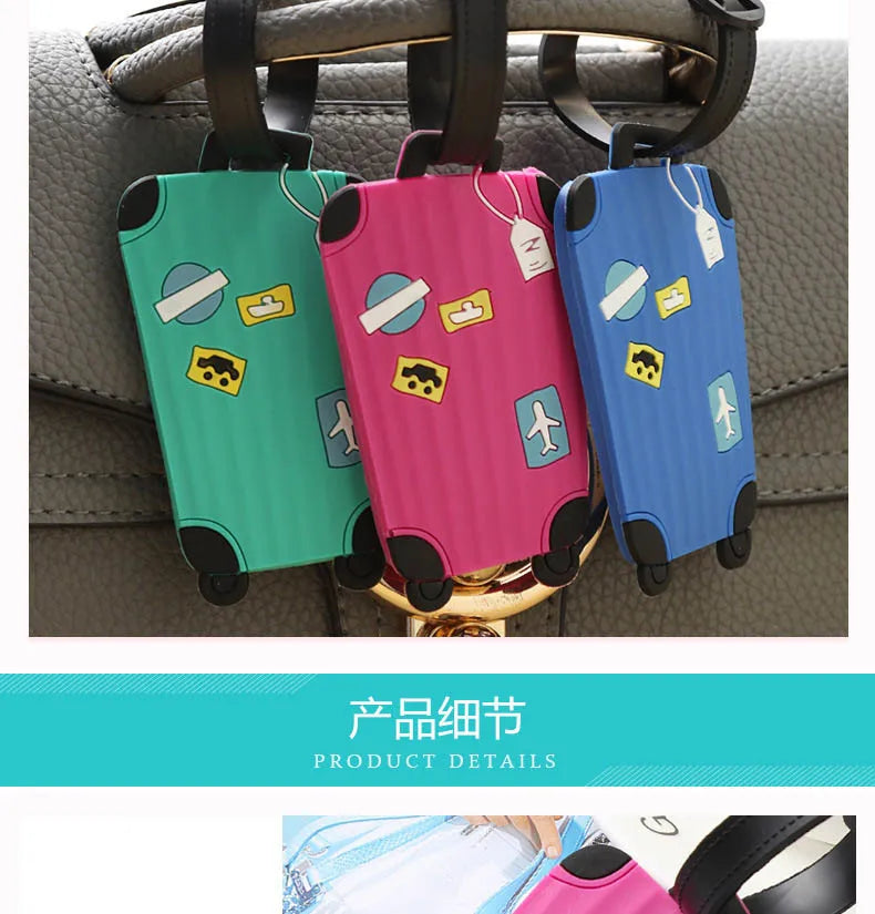 Nuove etichette per bagagli in silicone alla moda, accessori da viaggio per borse