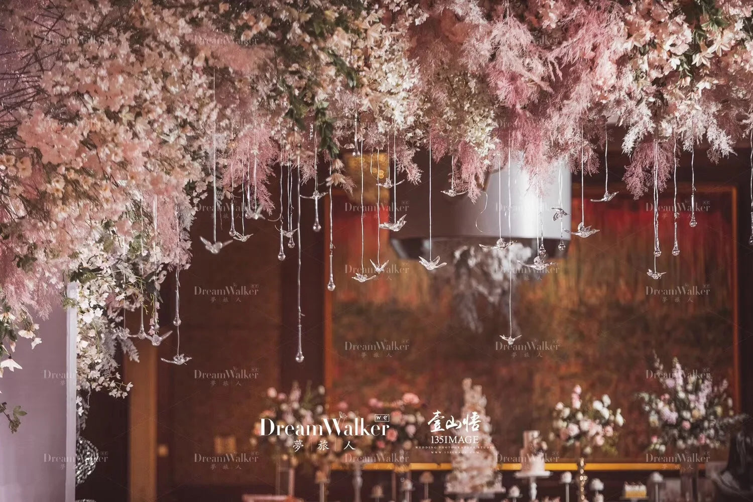 Fiore artificiale di pino, erba di brina, materiale per fiori da matrimonio, 105 cm