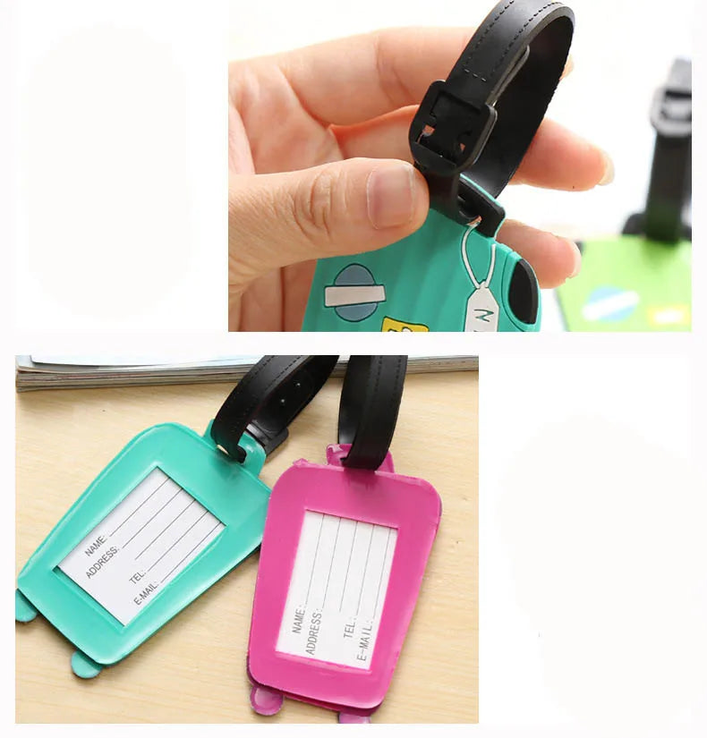 Nuove etichette per bagagli in silicone alla moda, accessori da viaggio per borse