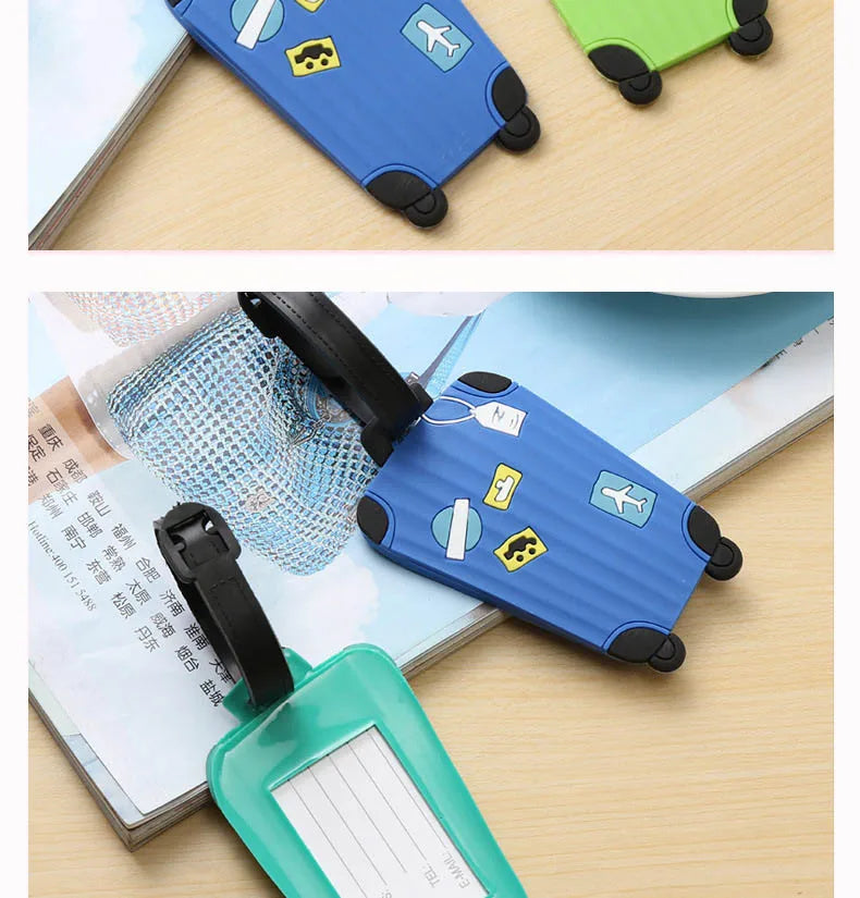Nuove etichette per bagagli in silicone alla moda, accessori da viaggio per borse