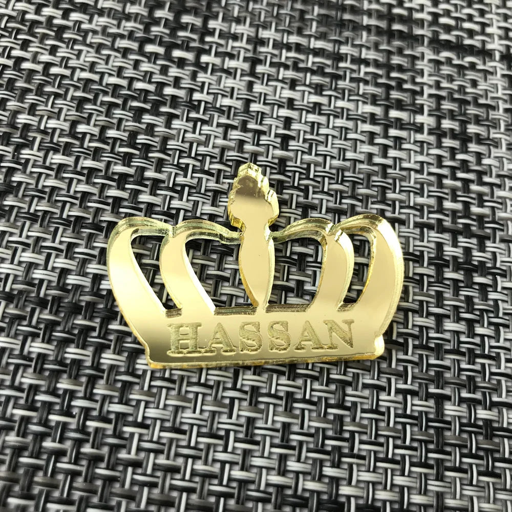 30pcs Personalized Mirror Acrylic Crown Baby