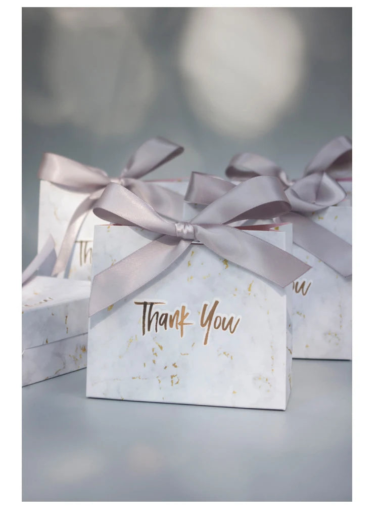 Nuova scatola regalo creativa in marmo grigio per feste e baby shower