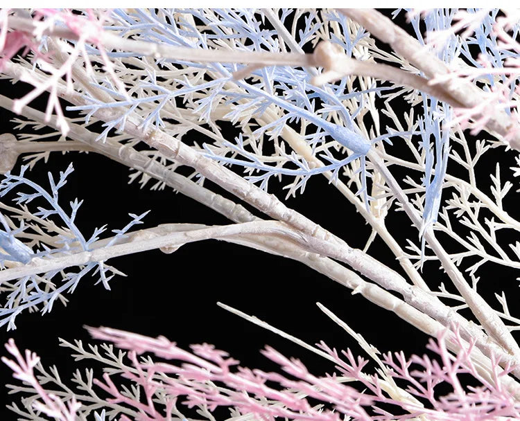 Fiore artificiale di pino, erba di brina, materiale per fiori da matrimonio, 105 cm