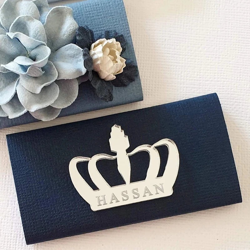 30pcs Personalized Mirror Acrylic Crown Baby