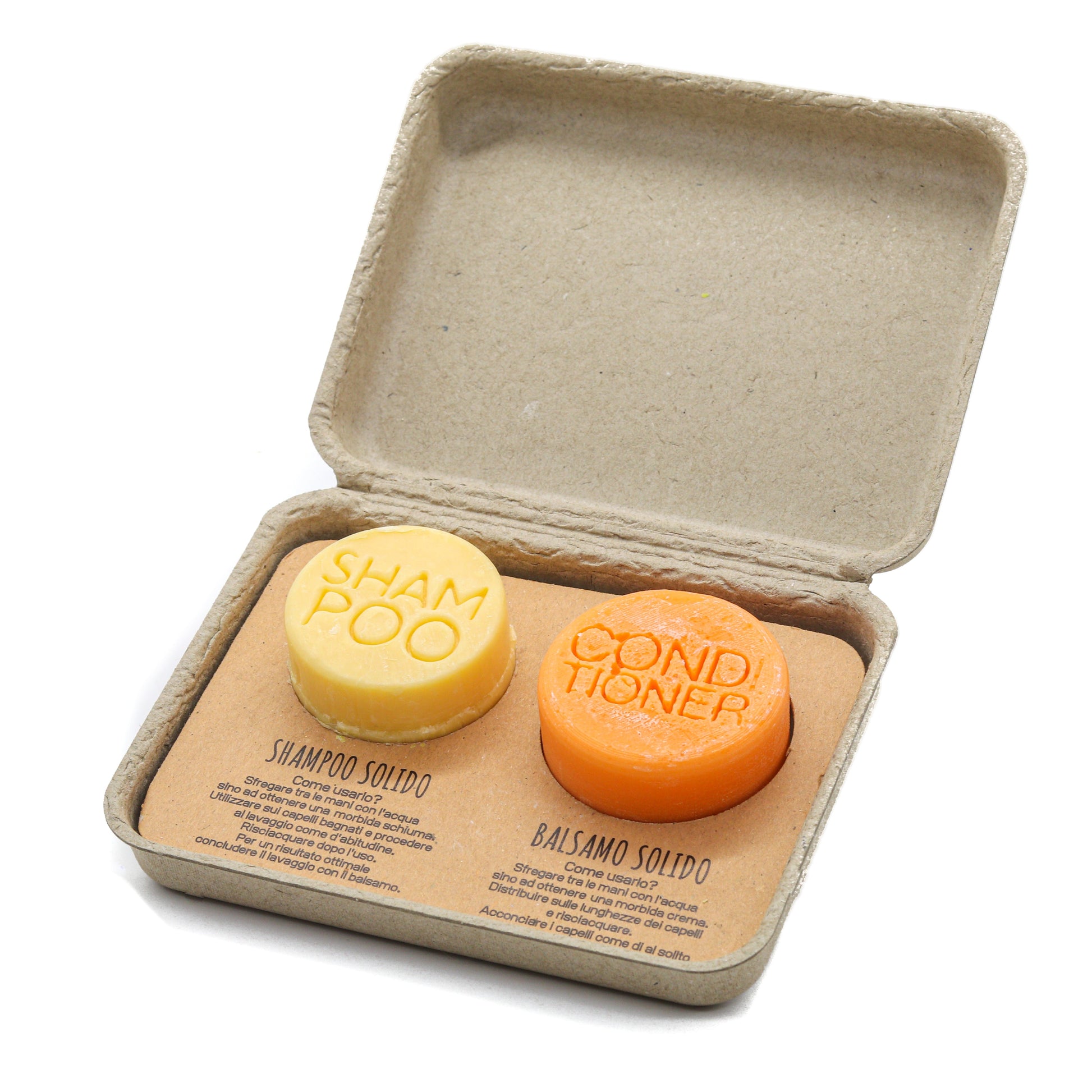CONFEZIONE COMBO SHAMPOO E BALSAMO SOLIDI PER CAPELLI RICCI