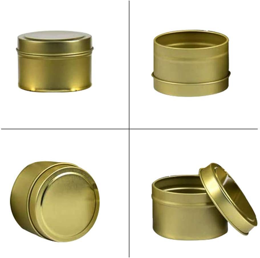 Candela in barattolo da 4 oz con coperchio convesso, contenitore in ferro per aromaterapia.