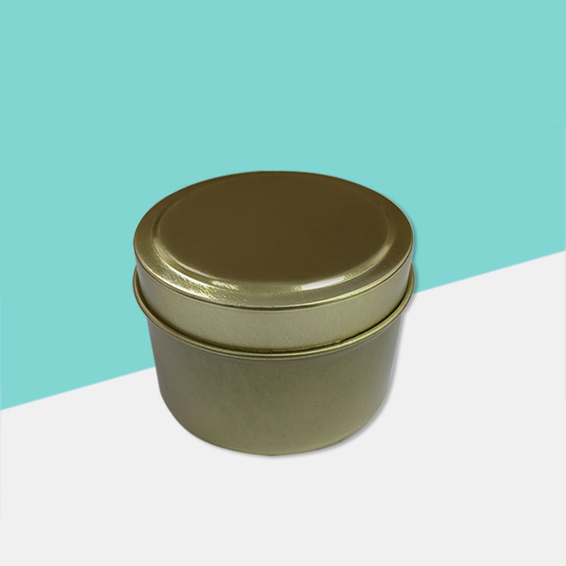 Candela in barattolo da 4 oz con coperchio convesso, contenitore in ferro per aromaterapia.