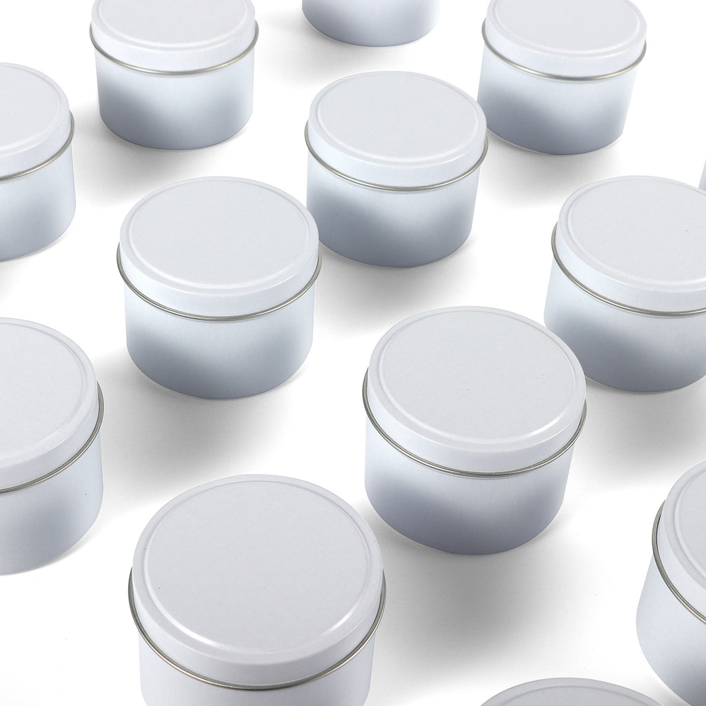 Candela in barattolo da 4 oz con coperchio convesso, contenitore in ferro per aromaterapia.